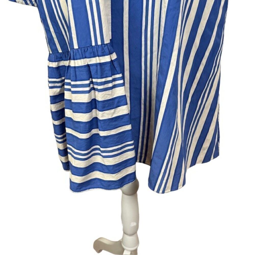 Chinti & Parker Striped Parasol Dress Oversized NO BELT Blue and White Size 6 - Picture 3 of 14